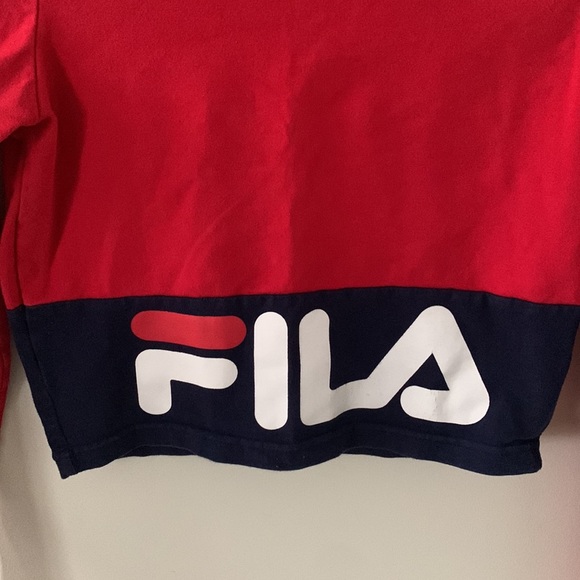 Fila Red Long Sleeve Cropped Top - Picture 3 of 5